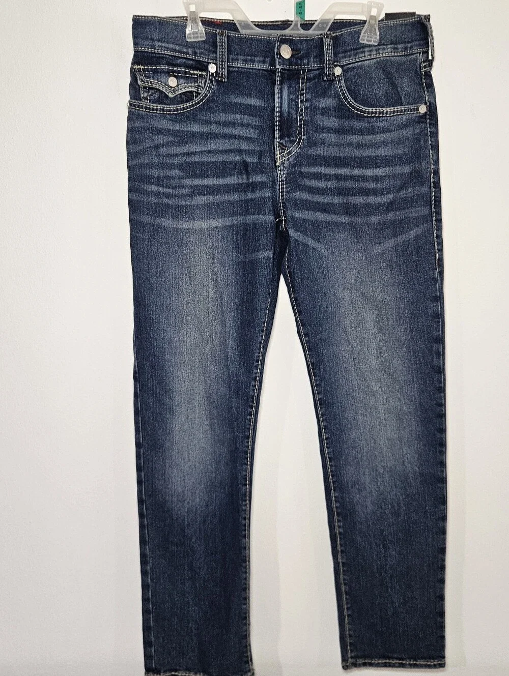 True Religion GENO BIG T Flap Pockets Relaxed Slim Jeans W32 L32 NWT